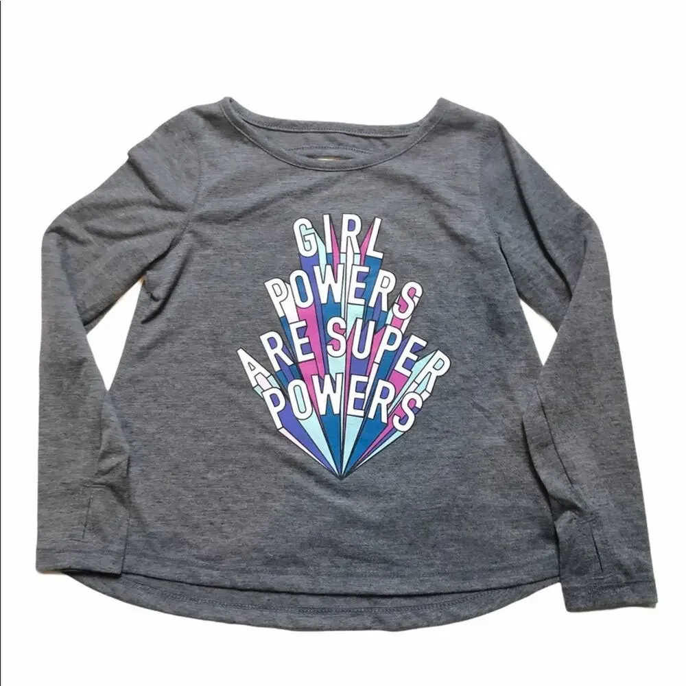 Old Navy Active Gray Girls Long Sleeve Sz 5 (XS)